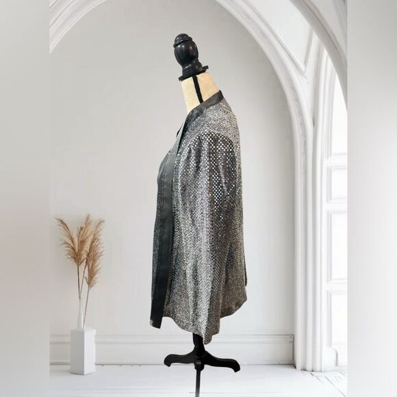Silver Sequin 2-Piece Pant Jacket Top Set – Size 14 R&M Richards  By Karen Wong - Picture 3 of 11
